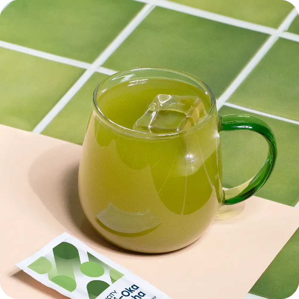 Glass of green tea matcha | Chi-oka Matcha