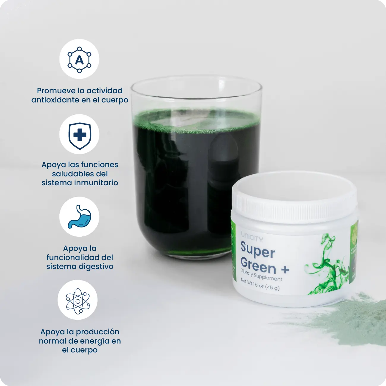 Obten salud inmunológica y respaldo antioxidante con Super Green+