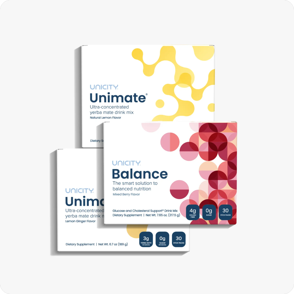Feel Great pack: Natural Lemon & Lemon Ginger Unimate + Mixed Berry Balance