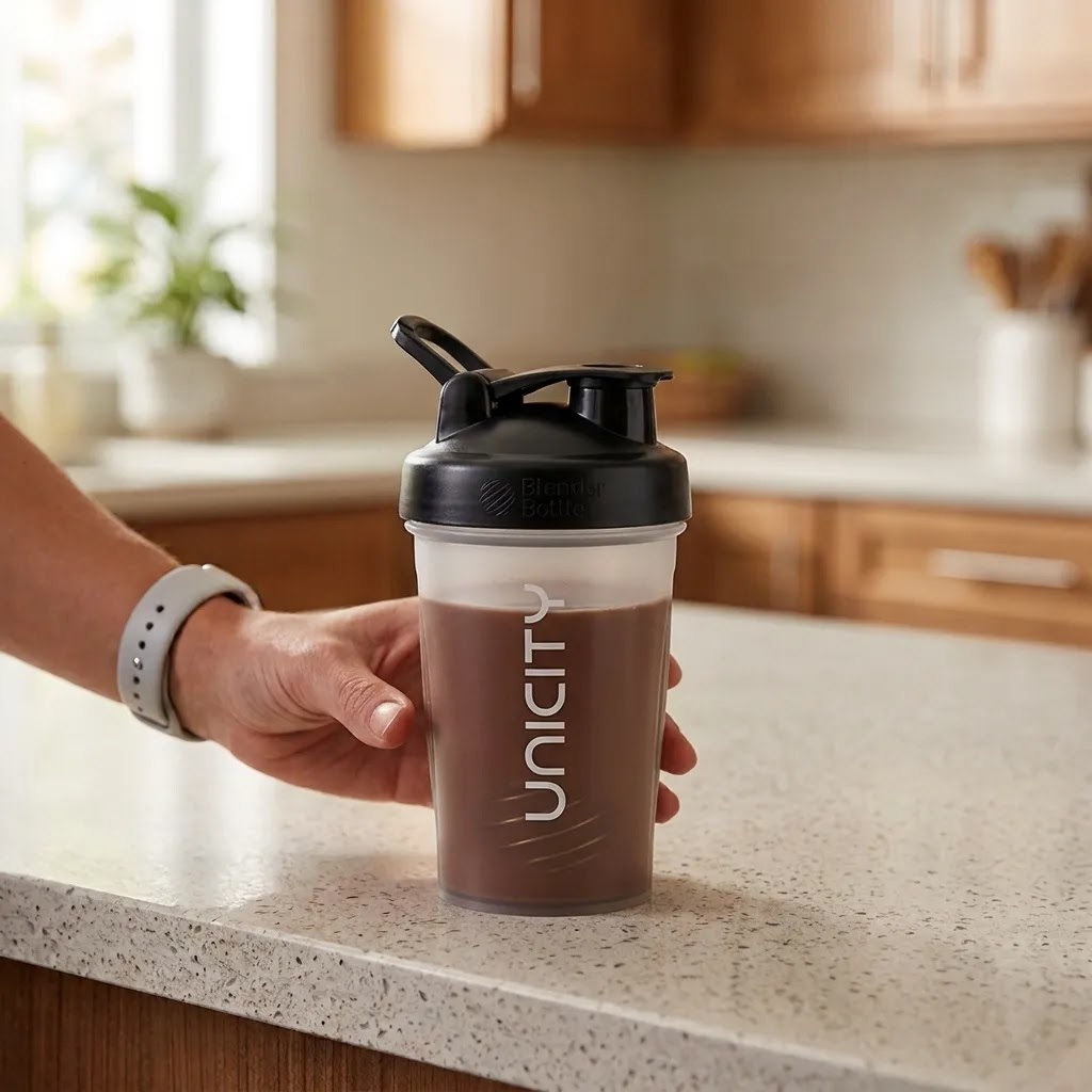 BlenderBottle® next to Everyday Protein